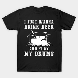 Beats & Brews: Beer, Drums, and Non-Stop Fun Await! T-Shirt